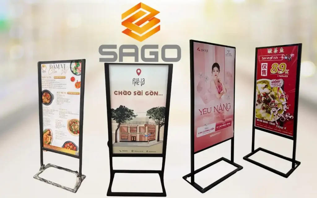 standee chân sắt ngoài trời